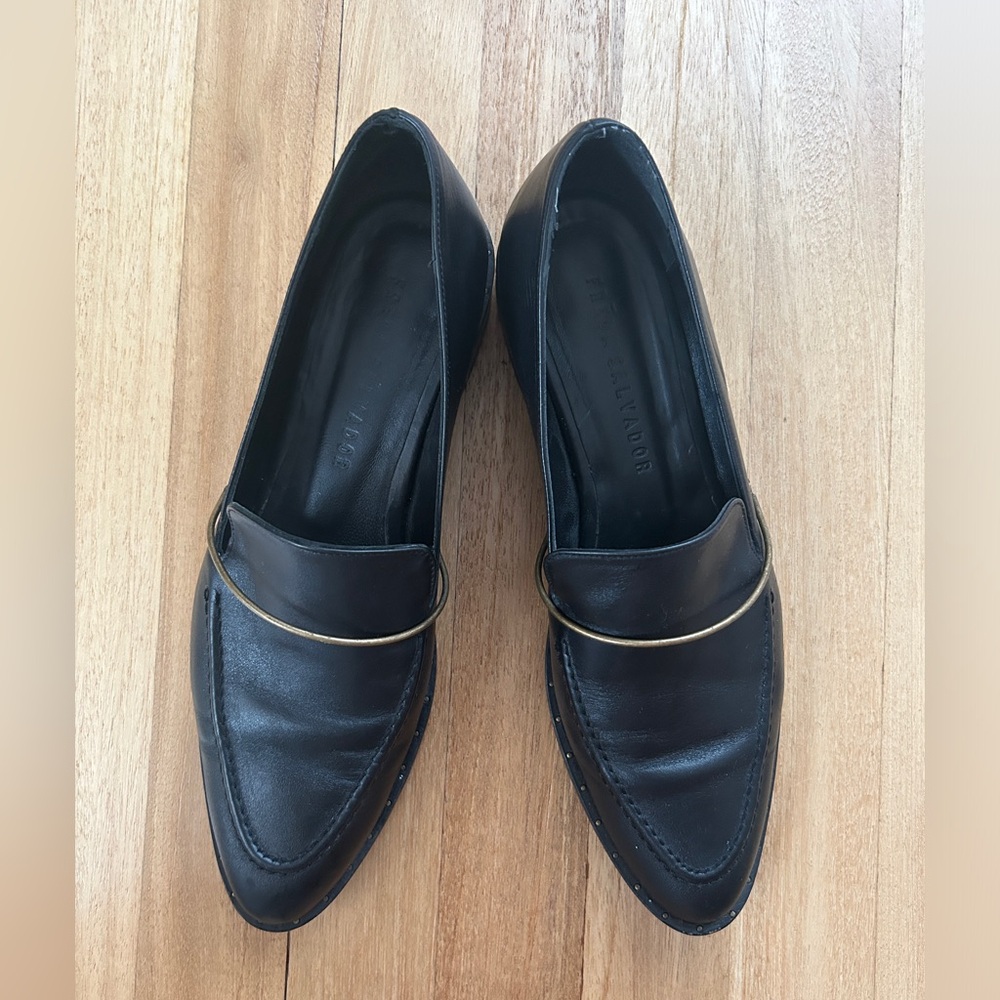 BOX INCLUDED Freda Salvador Light Halo Loafer, Size 9, Black Leather